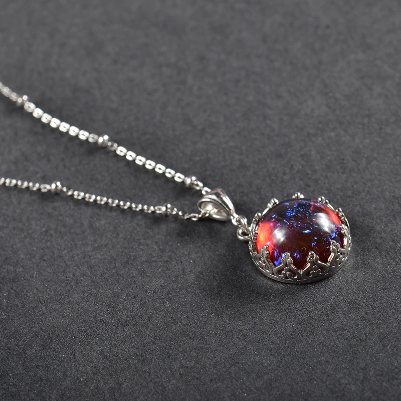 Breath Pendant Necklace Fire Opal 