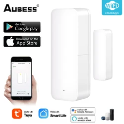 Aubess Tuya Smart WiFi Door Sensor Smart Door Open/Closed Detectors Smart Life APP Wifi Window Sensor Work With Alexa Smart Home