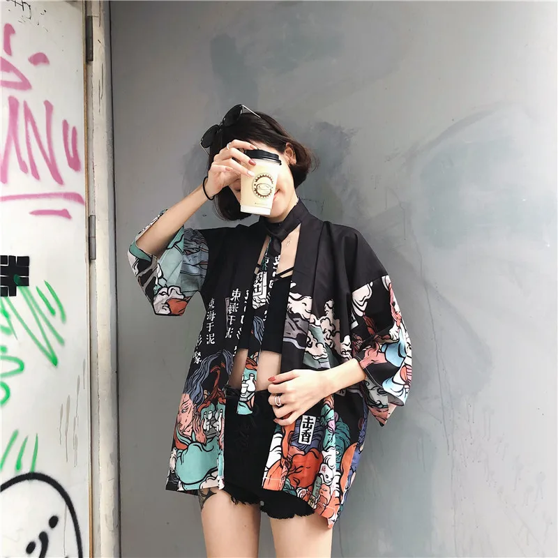 Кимоно японская юката платье азиатская одежда haori японская одежда kimonos модное кимоно косплей японское кимоно для женщин