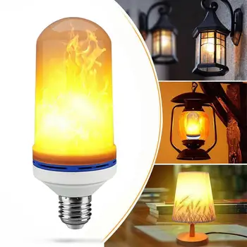

E27 Gravity Sensor LED Simulation Flame Lamp Dynamic Effect Bulb Lighting Light Lamp Bulbs Corn Flame Fire LED I1P2