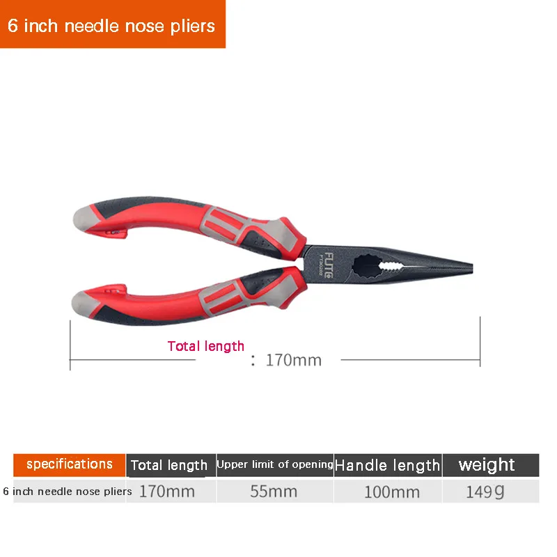 needle nose pliers Профессиональные инструменты, плоскогубцы, игла, плоскогубцы, диагональные плоскогубцы, материал промышленного качества, обжимной пилинг, ручной инструмент - Цвет: needle nose pliers