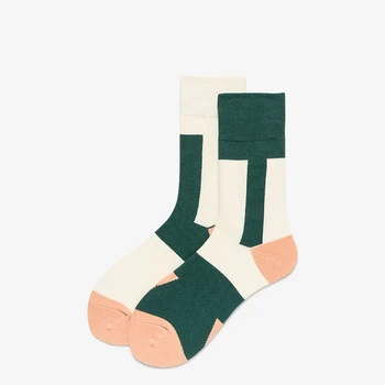 

Light luxury cotton designer socks stitching pattern personalized socks for men and women fashionable,breathable and sweat