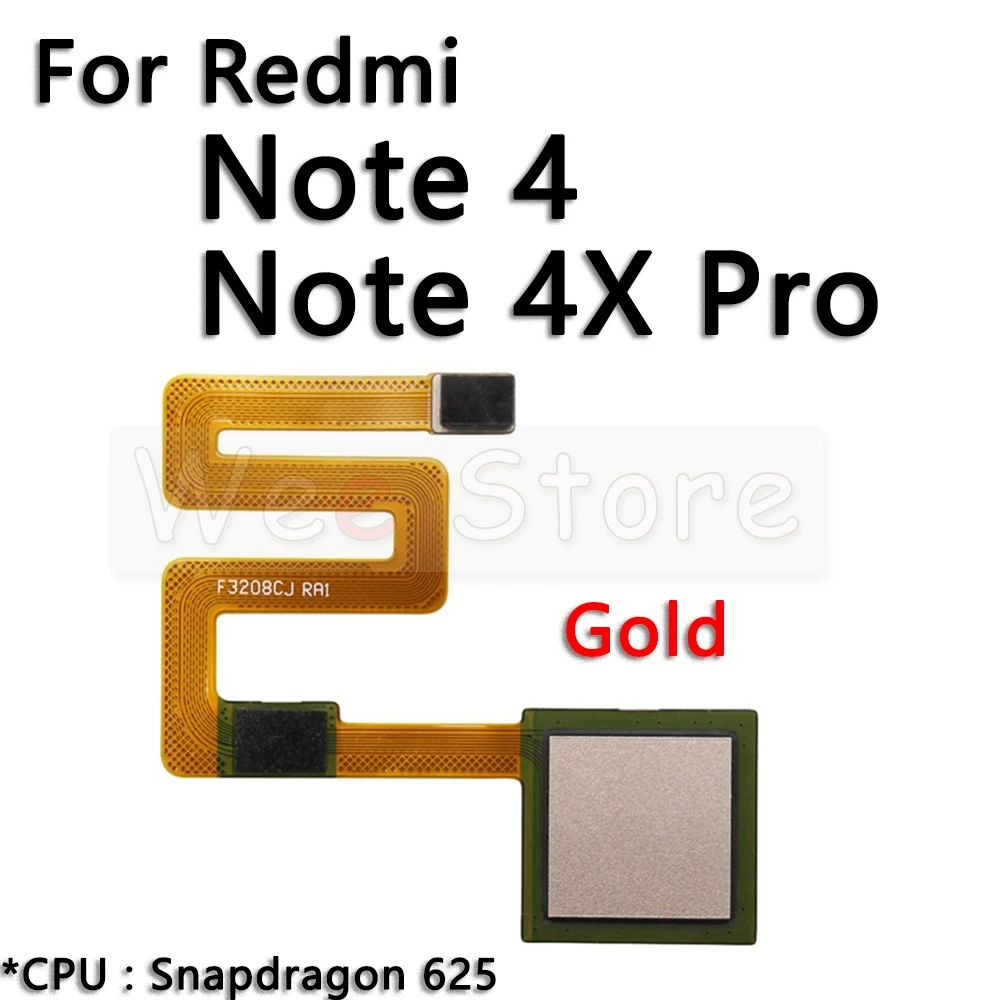 Задняя Кнопка Датчик отпечатков пальцев гибкий кабель для Xiaomi Redmi Note 4 4x Pro Prime Plus