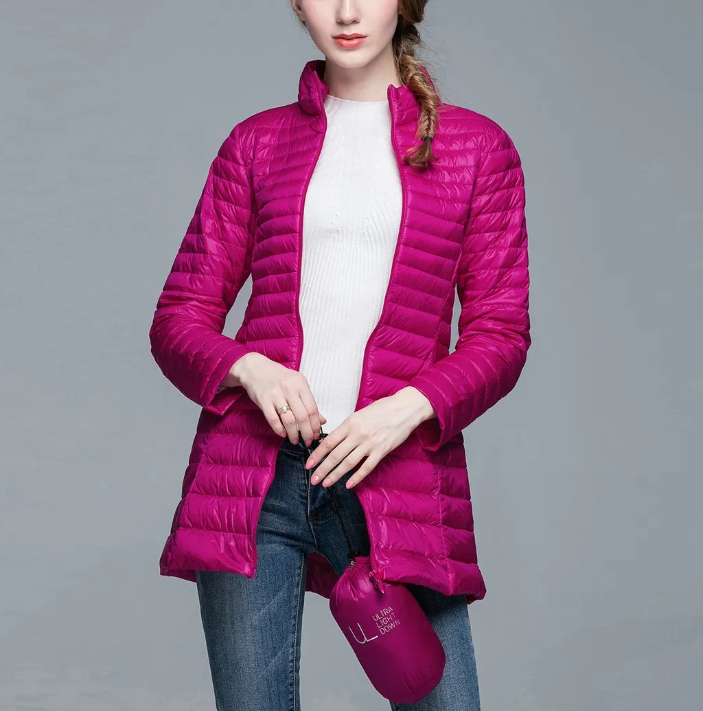 Winter Long Down Coat Women Thick Hooded Winter Zipper Plus Size Snow Outwear White Duck Down Warm Jacket Windbreaker Coat