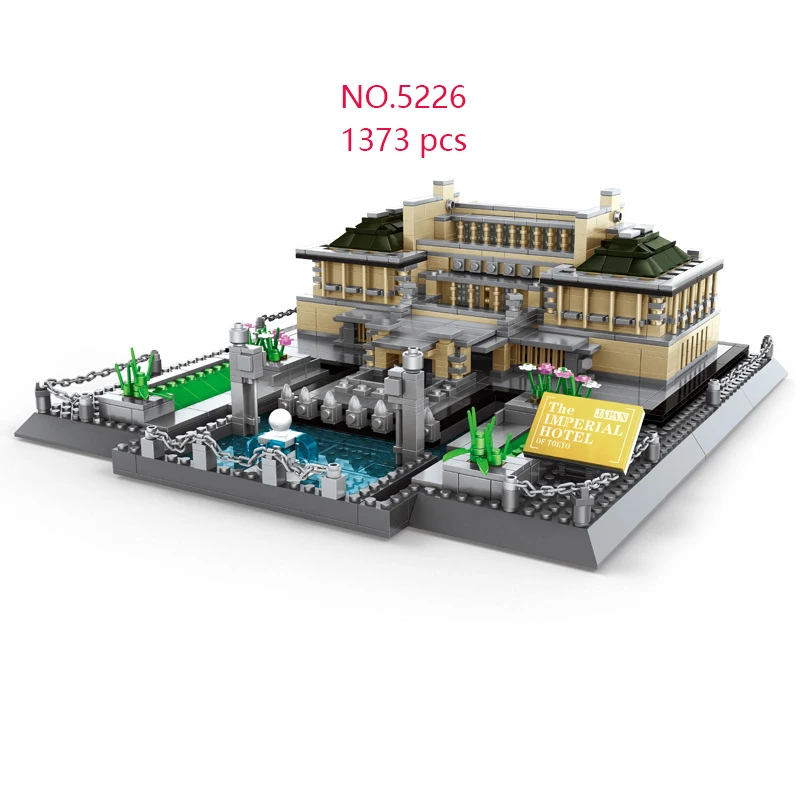 

NEW Architecture landscape Japan Imperial Hotel Building Blocks Bricks Classic Skyline Model Kids Toy Gift Street view1373 Pcs