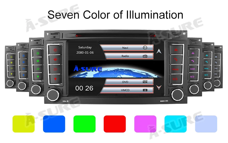 Clearance A-Sure 2 Din 7 Inch WIN CE Car Radio DVD GPS Navigation For Volkswagen VW Multivan T5 Transporter (2002-2010) 15