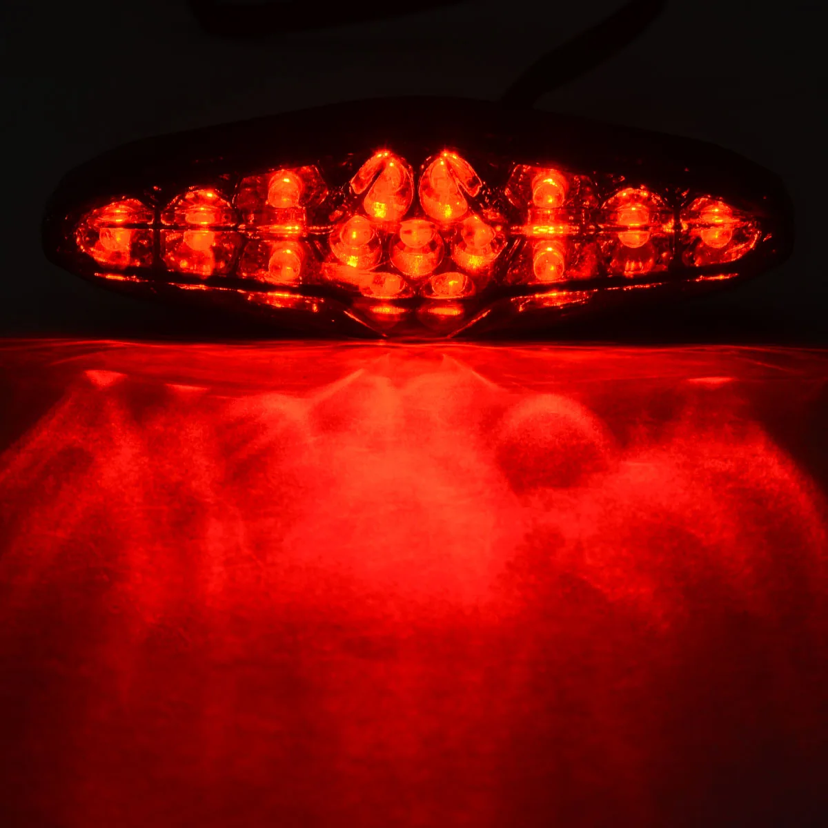 12V 15 LED Motorcycle Rear Tail Light Bright Red Brake/Running/Driving Light ABS Plastic Support ATV Scooter Mayitr