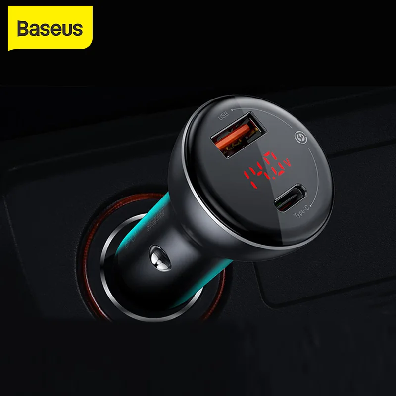 

Baseus 45W Car Dual Charger USB Type C Charge For Xiaomi Samsung Huawei PPS QC3.0 Fast Charge Mobile Phone Auto Car USB Charger