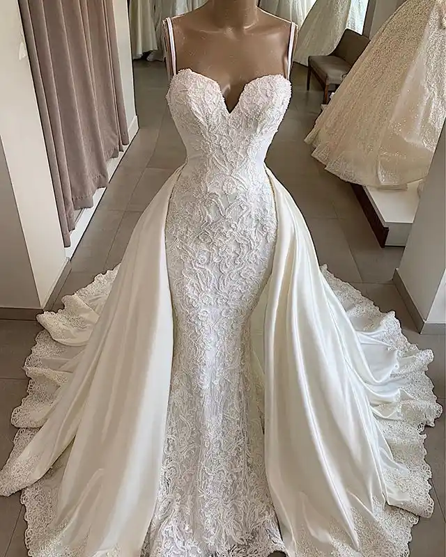 spaghetti strap backless wedding dress