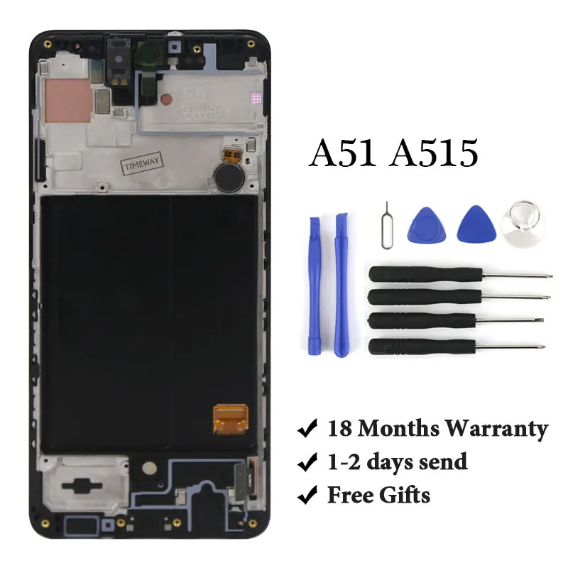 

6.5''For Samsung A51 A515 lcd display OLED good For mobile phone lcd screen replacement assembly For Samsung A51 A515 LCD