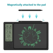 2021 novo 10 Polegada relógio calendário lcd escrita tablet eletrônico digital gráfico de desenho almofada do tempo temperatura umidade display