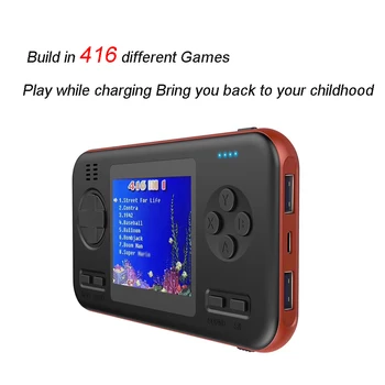 

Power Bank Handheld Video Game Console Game Player Embutido 416 Jogos Dual Usb Output Port 8000 mAh Power Bank For Moble Phone