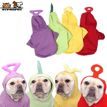 

SUPREPET Cute Fashion Puppy Clothes Dog Warm Hoodie for French Bulldog Cartoon Costume for Medium Large Dog Pet Dog Clothing