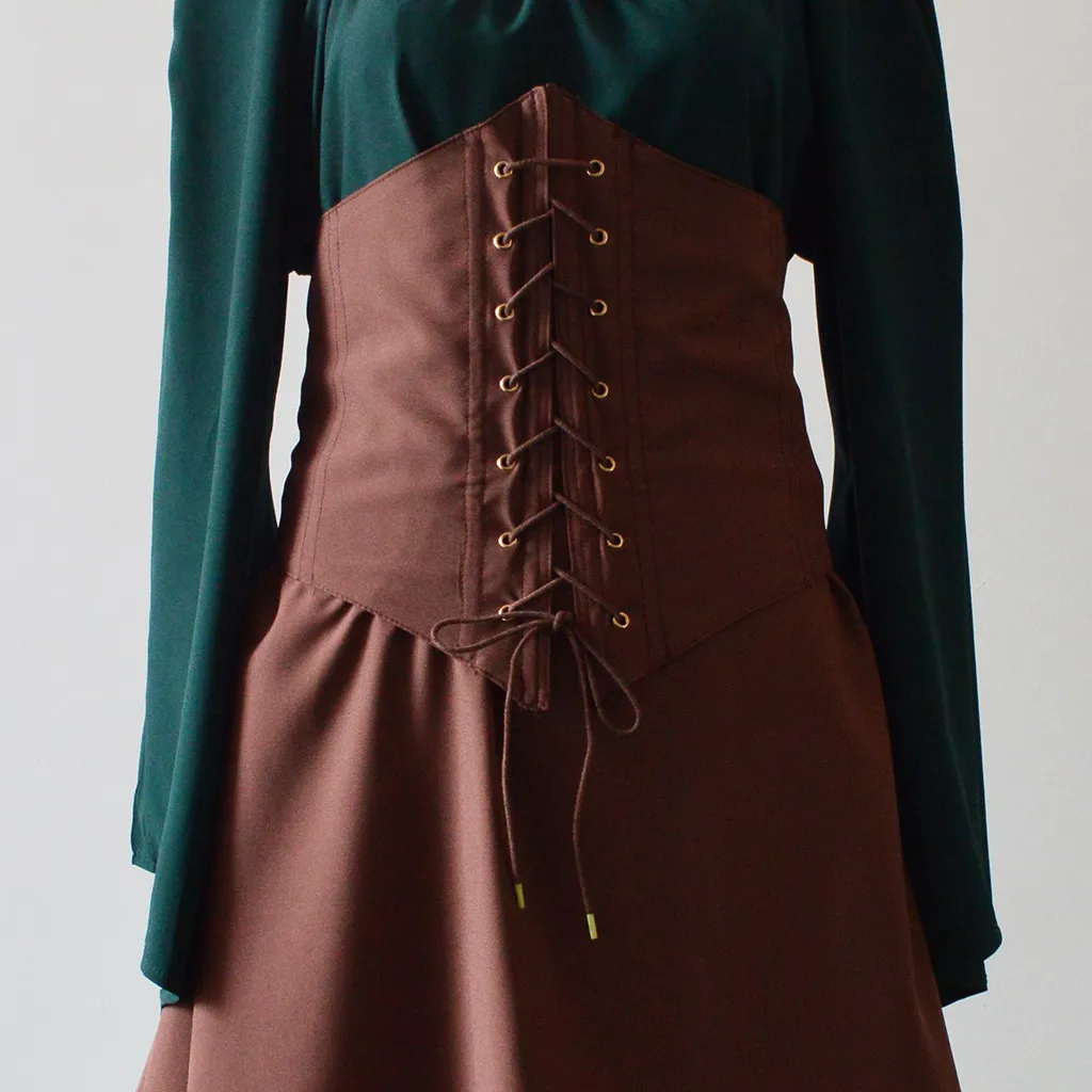 Женское платье на Хэллоуин, средневековые костюмы для косплея, готическое ретро платье-корсет с длинным рукавом, платья эльфа на Хэллоуин F40