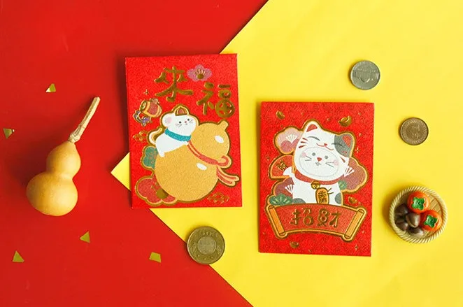 6 шт./упак. с принтом милых животных: маленький Мышь красный конверт для заполнения деньги китайское национальное Hongbao подарки канцелярский конверт