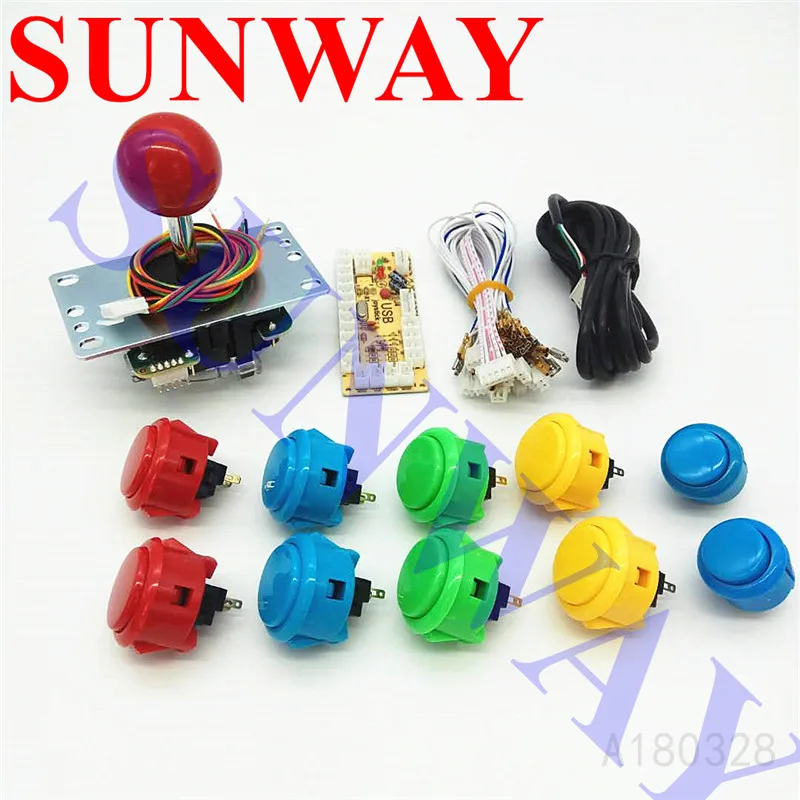 1 плеер USB энкодер для ПК игровой джойстик Sanwa JLF-TP-8YT рокер с 10x sunway кнопка для аркада наборы сделай сам запчасти