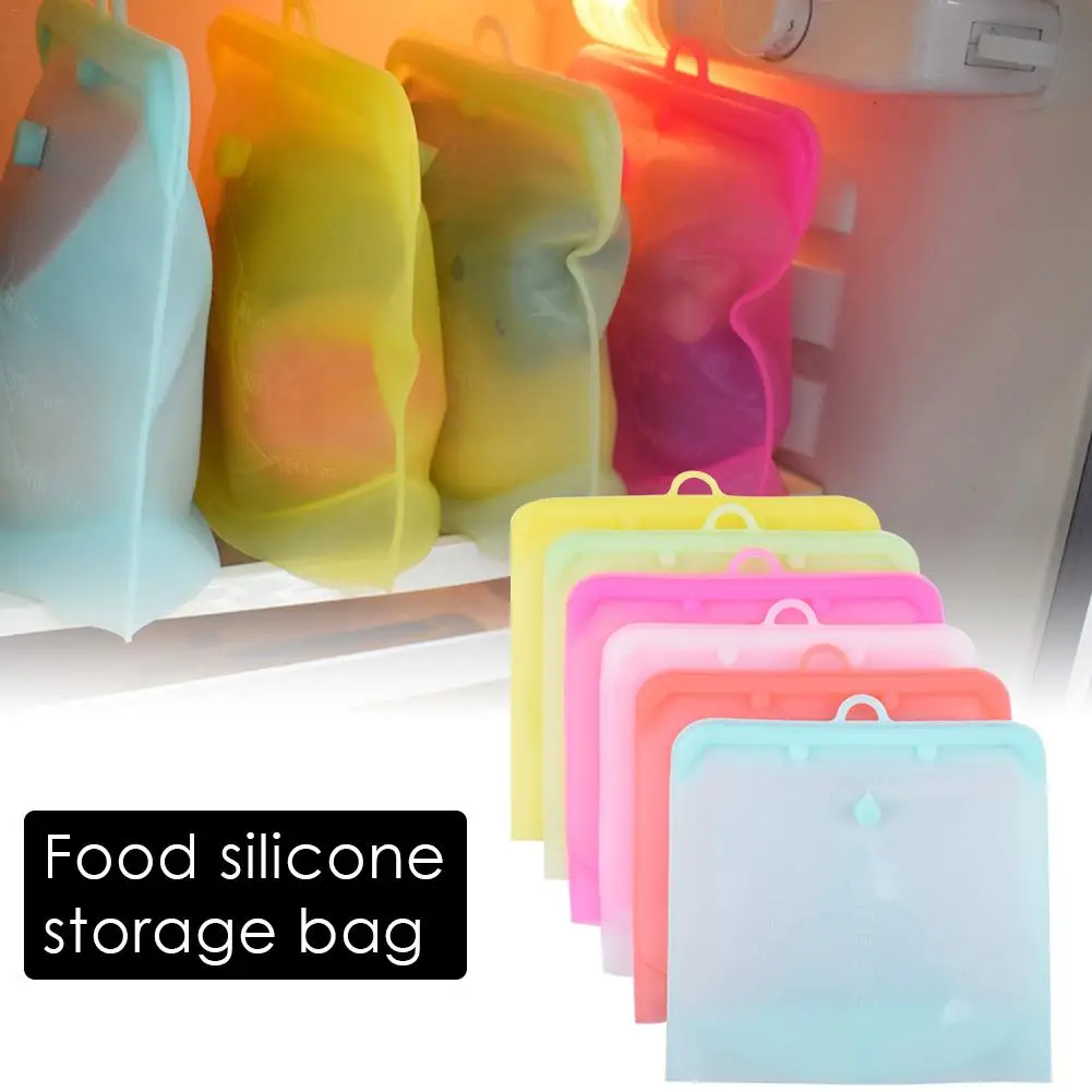 

Reusable Food Bag Sealed Silicone Storage Containers for Fruits Vegetables Snack