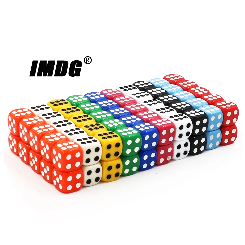 100pcs/pack 14mm Acrylic Dice Game Accessories #14 Round Corner Colorful Dot Drinking | Спорт и развлечения