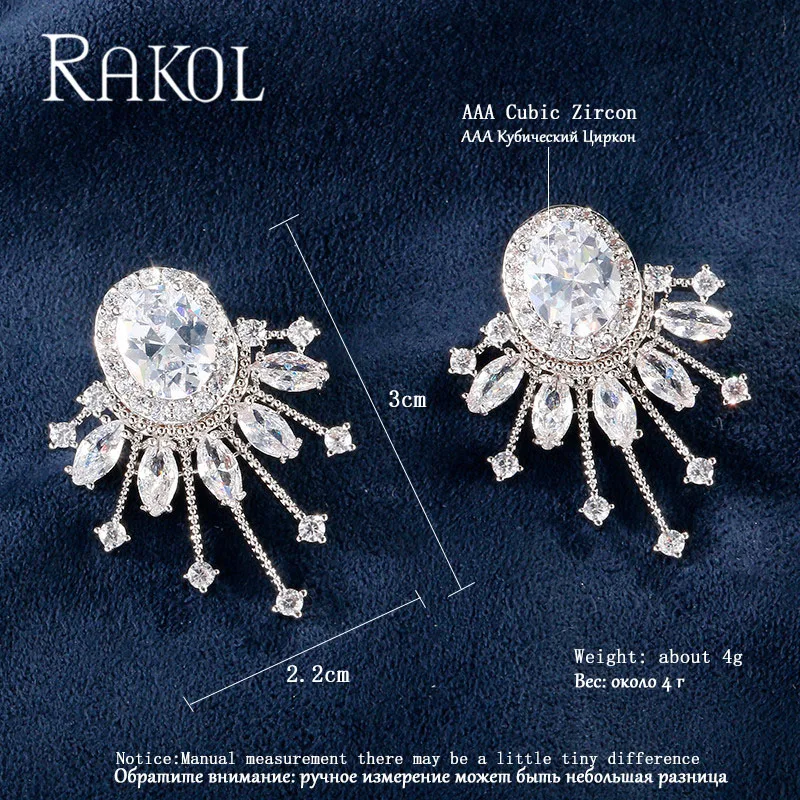 RAKOL Роскошные хит продаж Топ AAA кубический циркон в форме цветка милые свадебные