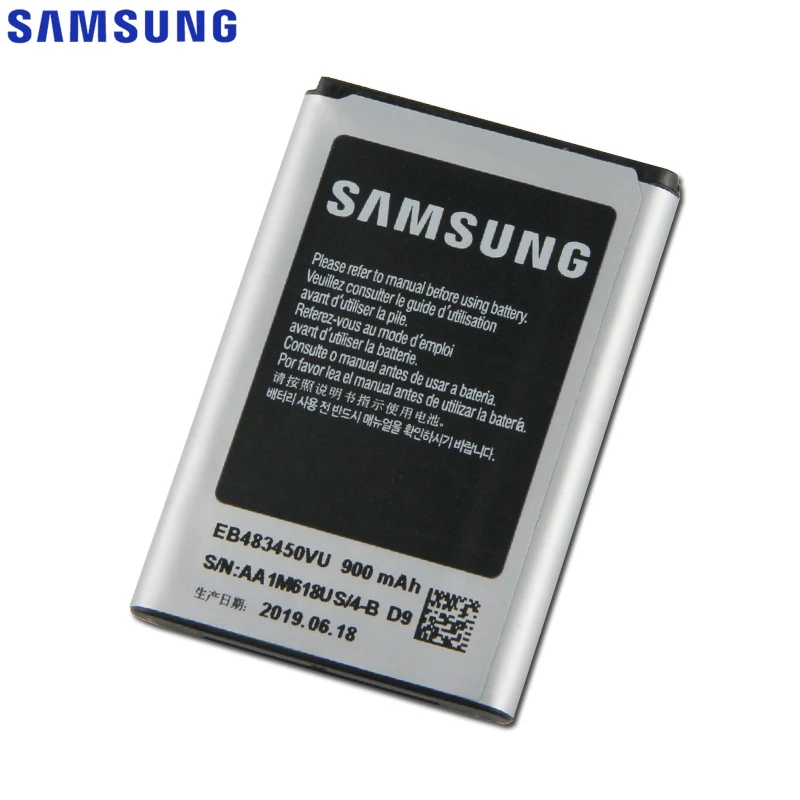 Аккумулятор samsung EB483450VU для samsung C5350 C3752, GT-C3630C, GT-S5350, подлинный Сменный аккумулятор для телефона, 900 мА/ч