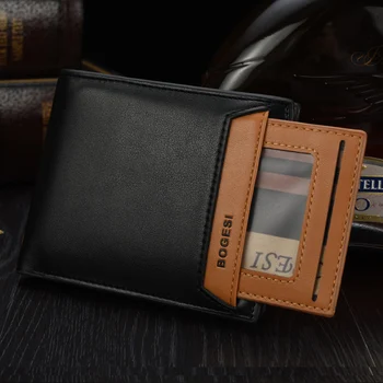 

Business Short Wallet Men Slim Bifold Men's Wallets Credit Card Holders Pu Leather Vintage Removable ID Card Case