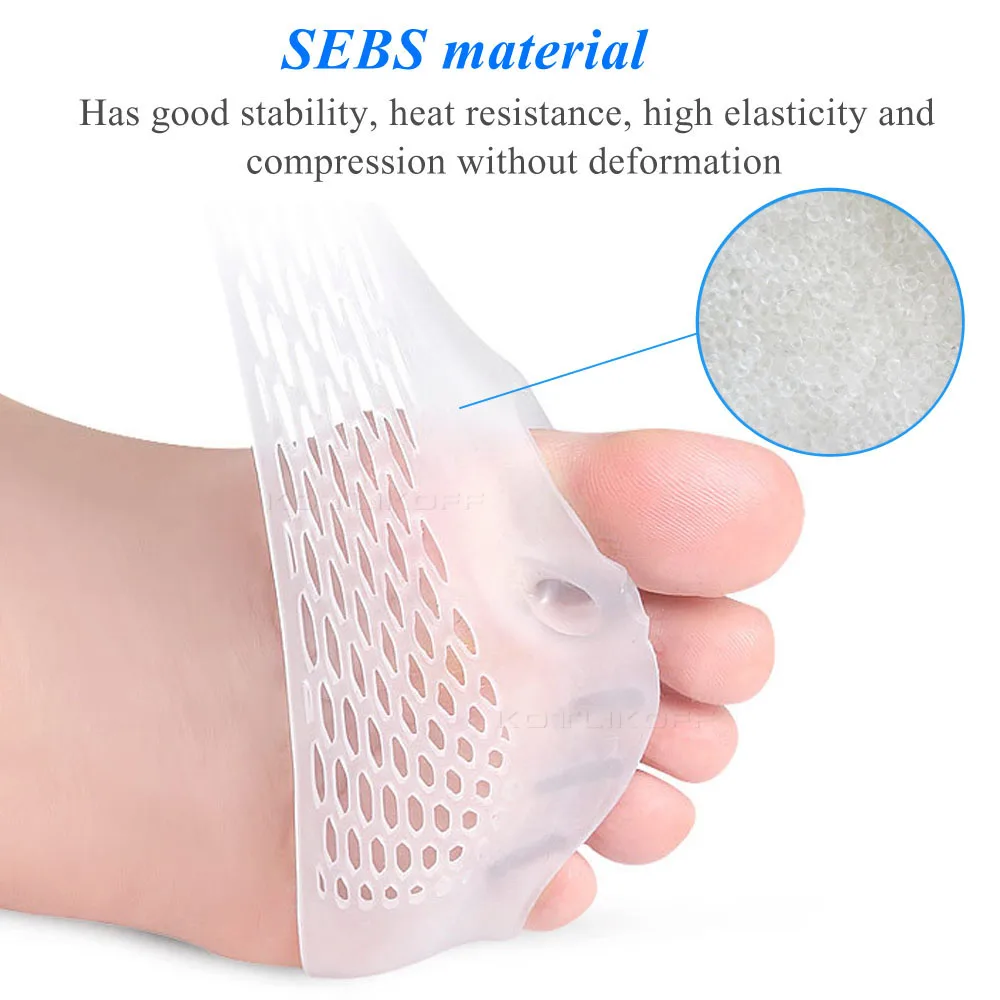 Silicone Forefoot Pads Toe Separator Cushion Pad Pain Relief Shoes Insoles Finger Toe Hallux Valgus Corrector Gel Pads Foot Care