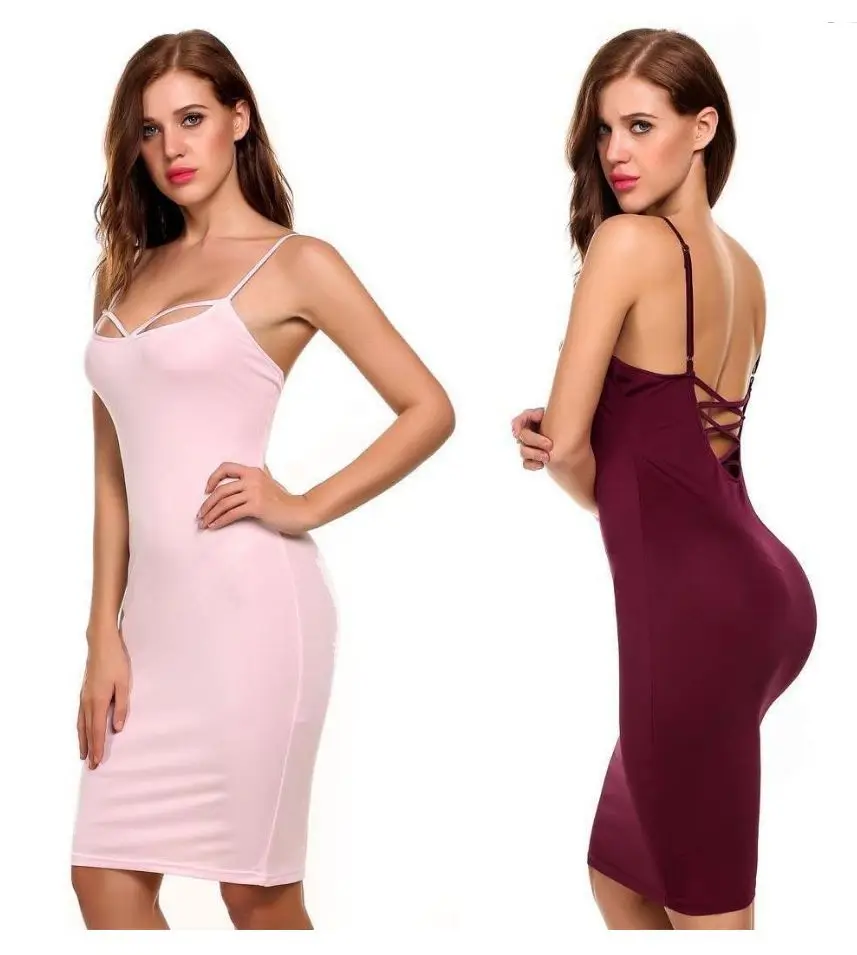dress black wine red pink B041 ladies 