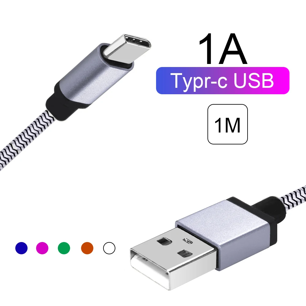 1 м 2 м кабель type C USB C кабель для быстрой зарядки данных для samsung S9 S8 оранжевый зеленый синий Мобильные кабели для мобильных телефонов 1A 1.7A