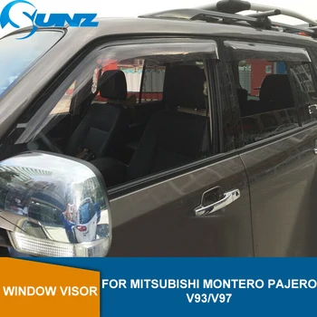 

Side Window Deflector For Mitsubishi Montero Pajero V97/ V93 Black Weather Shields Rain Sun Guard Vent Rain Visor SUNZ