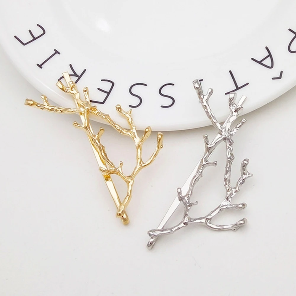 Vintage Gold Silver Tree Hair Clips Girls Alloy Branch Hairpins Fashion Hairgrips Lady Elegance Metal Hair Accessories For Women