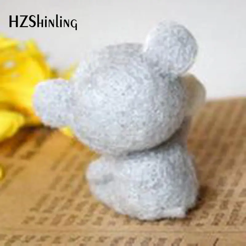 Non-Finished Wool Felt Needle Poked Kitting DIY Cute Animal Dog Panda Rabbit Wool Felting Package Handmade Pets Toy Doll Decor