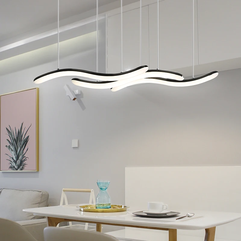 LICAN светодиодный светильник-Люстра для офиса, столовой, гостиной, кухни, 110 В, 220 В, блестящая подвесная люстра, освещение, лампа Avize wave