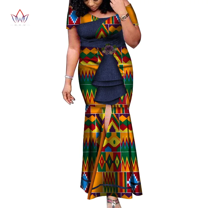 Африканские платья для женщин, модные длинные вечерние платья Дашики, сексуальное платье Bazin Riche, одежда в африканском стиле, вечерние платья WY3944 - Цвет: 17