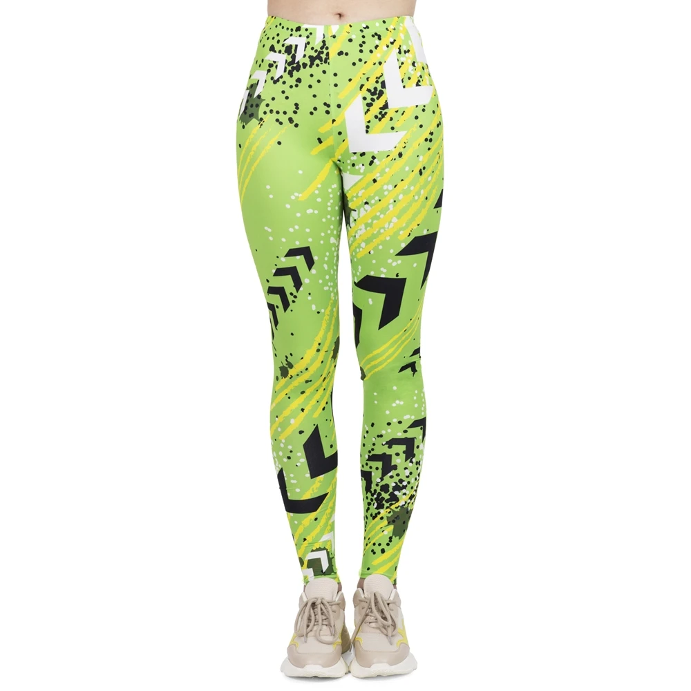 

Legins Workout Jogging Pants Fluorescent Green Neon Printing Sport leggins Women Fashion Leggings High Elasticity