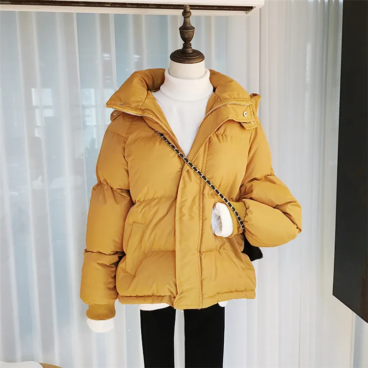 Осенне-зимняя куртка женская парка свободная теплая Толстая короткая хлопковая куртка Женское пальто с капюшоном пальто с длинным рукавом Женские зимние куртки Tide