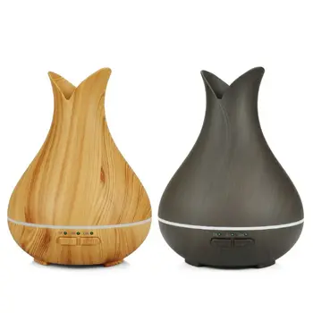 

150ml Wood Grain Aromatherapy Diffuser Vase Flower Petal Ultrasonic Humidifier