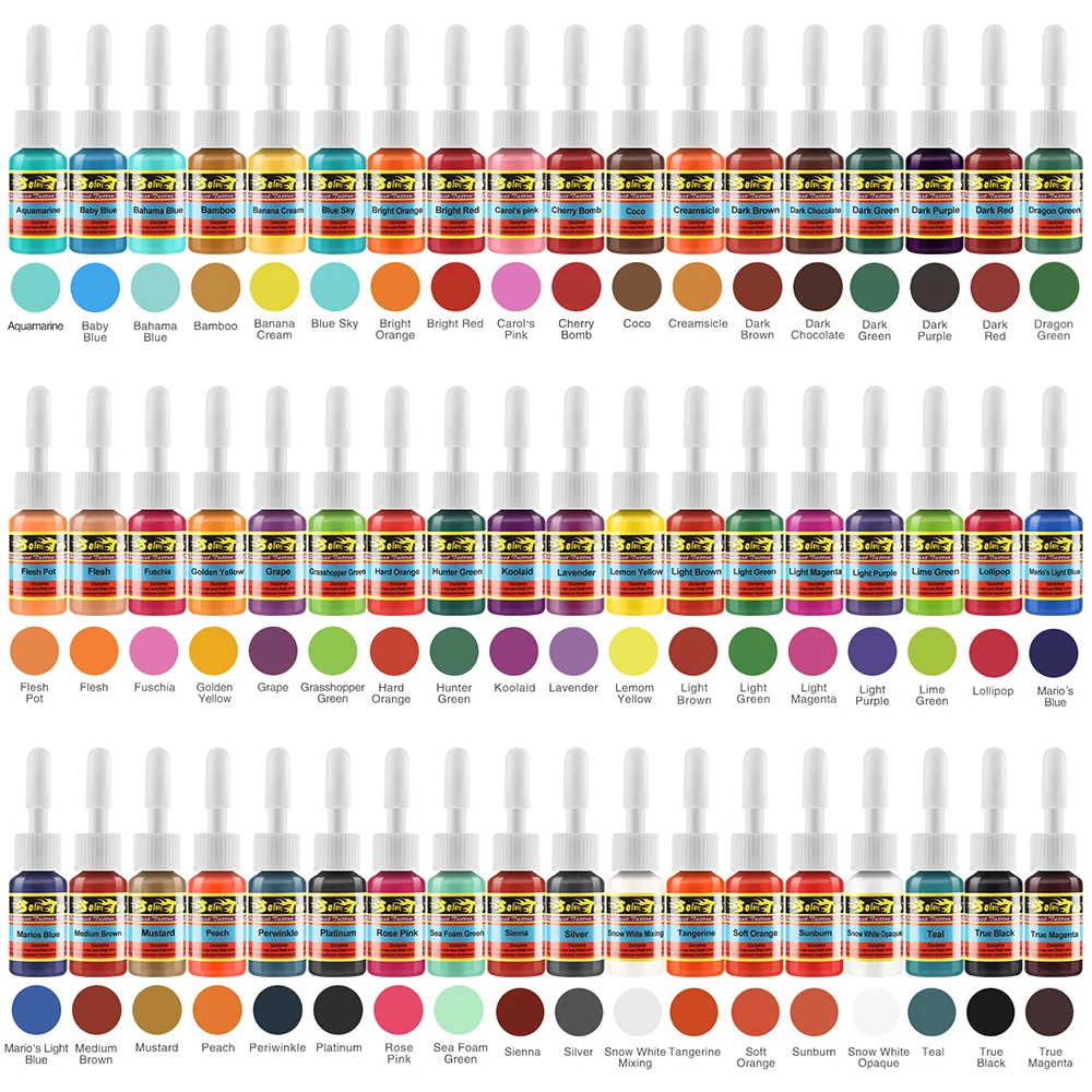A Complete Set Of 5ml54 Color Professional Makeup Tattoo Ink Pigment For Body Art Paint DIY Tattoo Pigment Set Color Ink