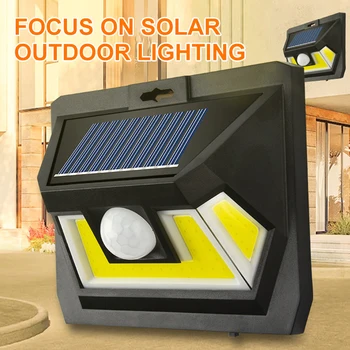 

54 COB LED Solar Light Outdoor Solar Lamps PIR Motion Sensor Wall Lights ultra bright Waterproof Sunlight Powered Garden lamp