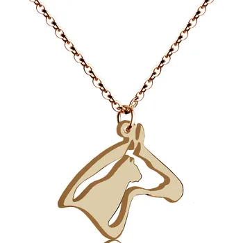 

Horse Head Creative Pendant Necklace Stainless Steel Abstract Chokers Necklace Trendy Women Dainty Jewelry Mother's Day Gifts