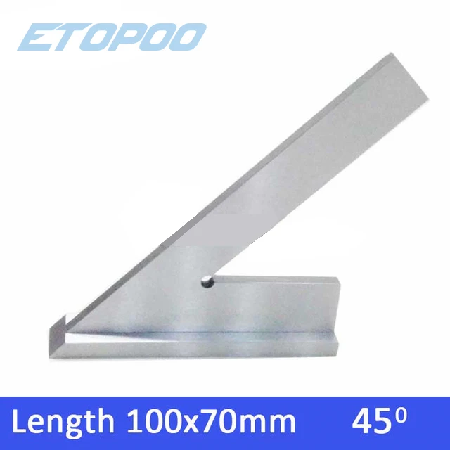 Precision Steel Industrial Try Square with Wide Base - 45-Degree Angle