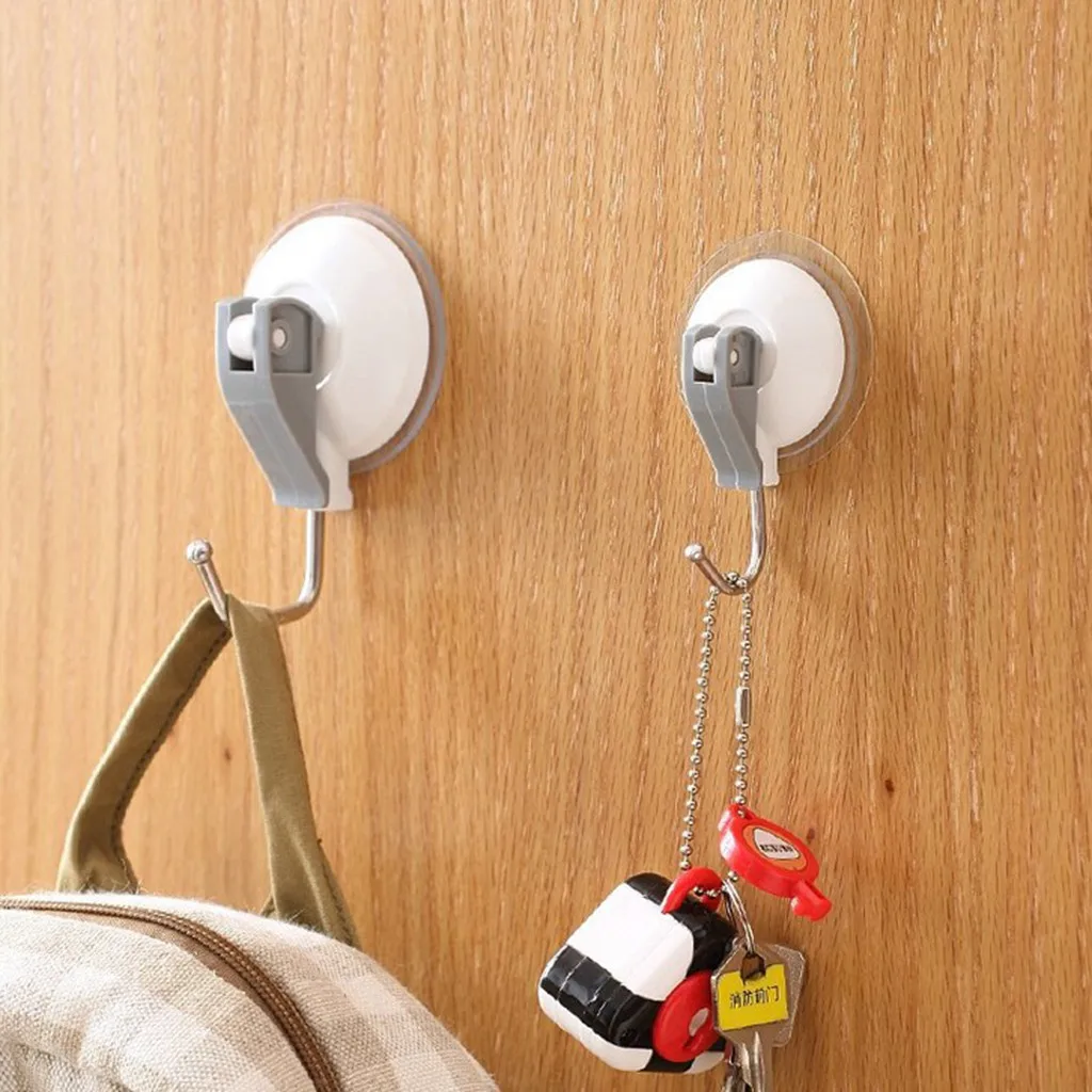 Kitchen Bathroom Heavy Duty Large Suction Cup Hooks Snap Lever