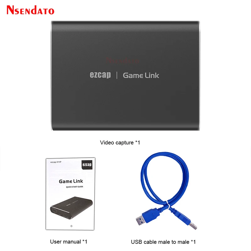 Ezcap은 311P 4K USB HD 비디오 캡처 카드, 1080P 60fps 녹화, HDMI 호환 USB3.0 오디오 비디오 캡처 라이브 스트리밍 장치
