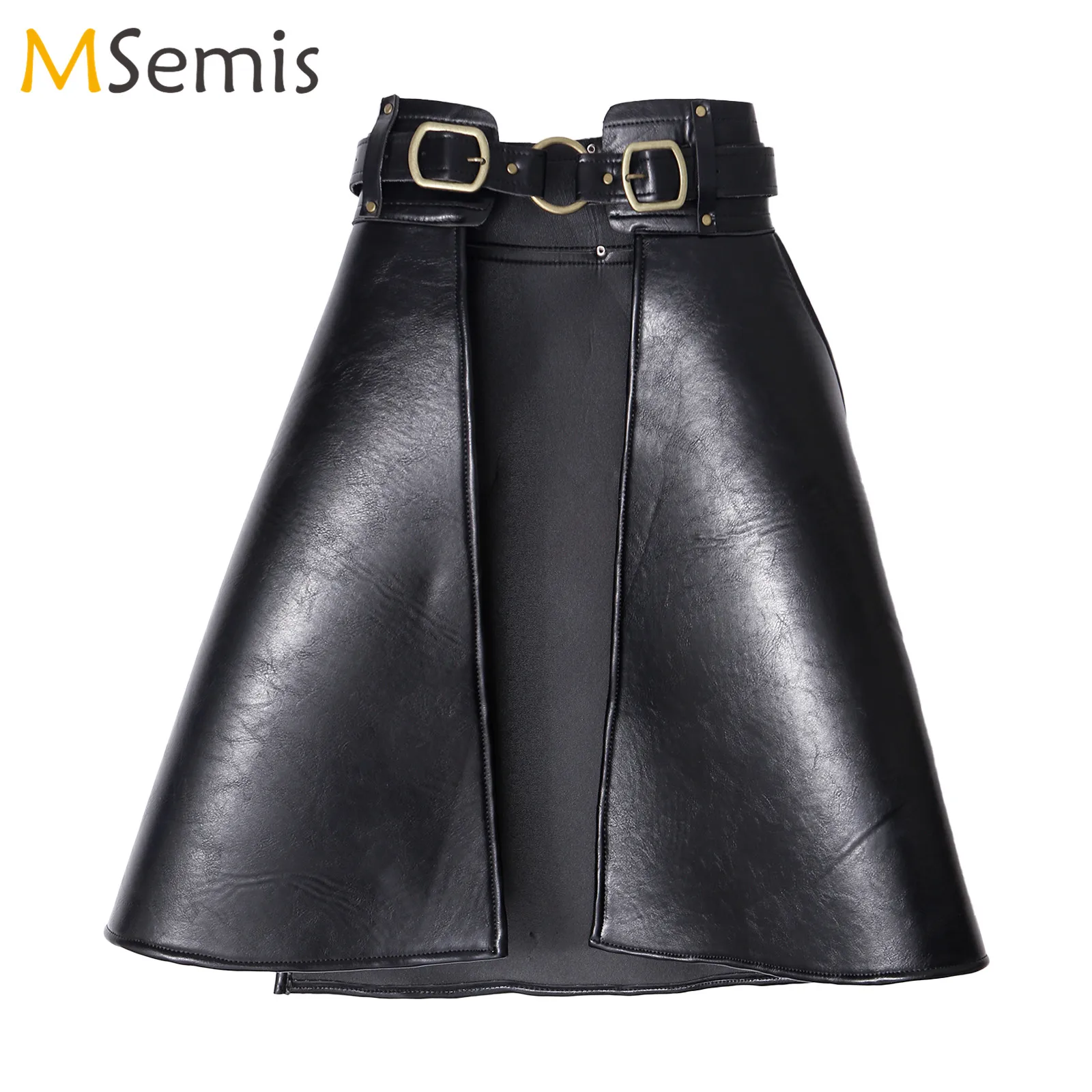 

Mens Leather Skirt Accessories Steampunk Adjustable Belt Skirt Fashion Retro Rivets Skirt Medieval Cosplay Costumes Accessories