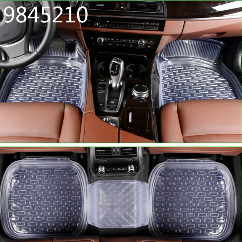 

HS4152482 universal 64*47cm PVC non-slip car floor mats car mats car floor mat Transparent black 5pcs/set free shipping