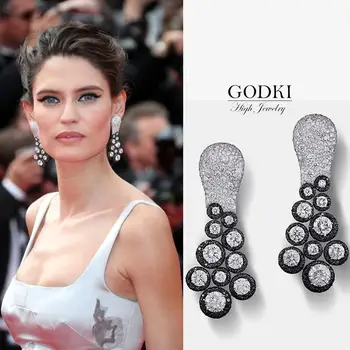 

GODKI Famous 2019 Charms Waterdrop Trendy Women Earrings Cubic Zircon Drop Earring For Women Wedding Party Accessories