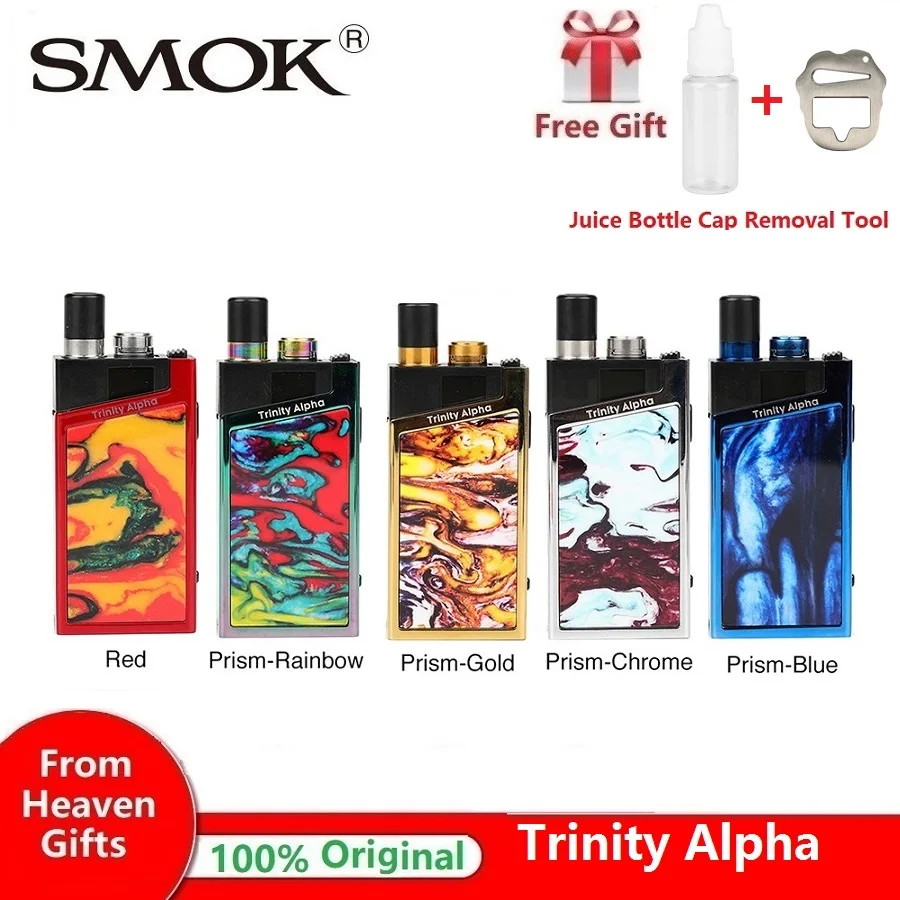 

Free Tank !!! SMOK Trinity Alpha Pod System Kit w/ 1000mAh Battery 2.8ml Pod SMOK Nord Coil Pod Vape Kit Vs Frenzy Pod / Orion Q