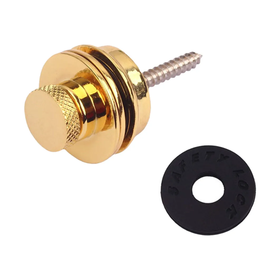 1 Piece Gold Flat Head Electric Guitar Strap Lock for Guitar Parts Accessories