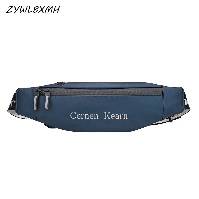 

ZYWLBXMH Waterproof Oxford Cloth Waist Packs Headphone Plug Waist Bag Men's Chest Bag Solid Color Fanny Pack Zipper Belt Bag