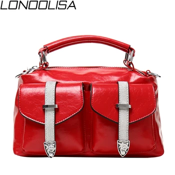 

New Fashion Ladies Boston Bag Soft Leather Luxury Handbags Women Bags Designer Front Double Pocket Crossbody Bags For Women 2019