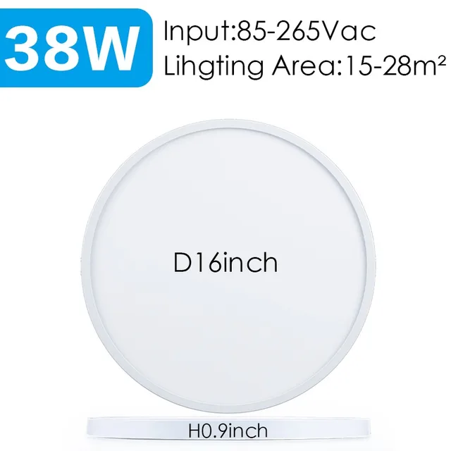 20inch Large Bedroom Ceiling Led Ceiling Lamps Room Lights Lighting Fixture Ultrathin Led Ceiling Light For Living Room kitchen White-16inch-38W